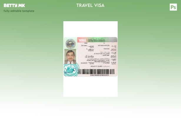 Модерен стил на шаблон за работна виза за ОАЕ